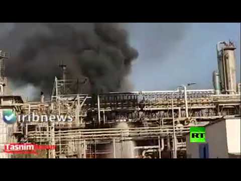 اندلاع حريق هائل في محطة البتروكيماويات في إيران